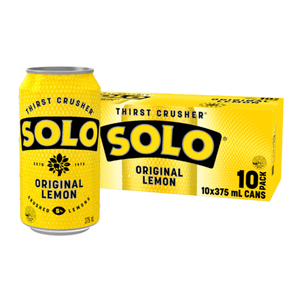 Solo Original Lemon Soft Drink 375ml Cans 10 Pack