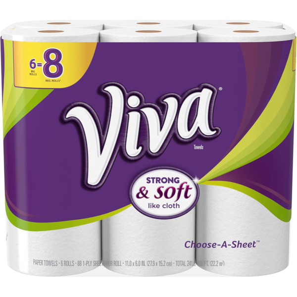 Viva Strong & Soft Paper Towels 6 Big Rolls