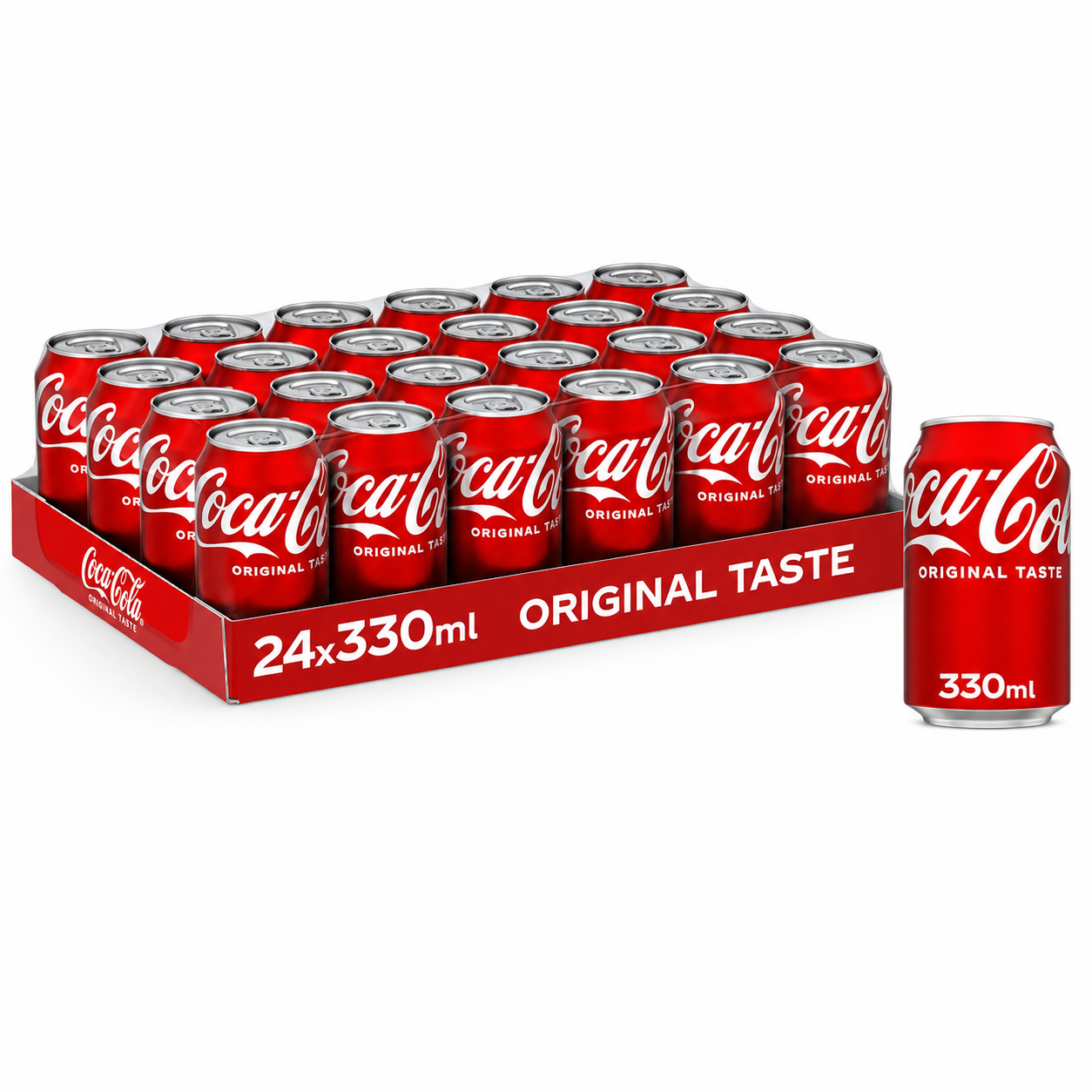 e179becc-15a7-461d-957f-1e3da5ce33a0 Coca-Cola Original Taste 330ml Cans 24 Pack - Image 1